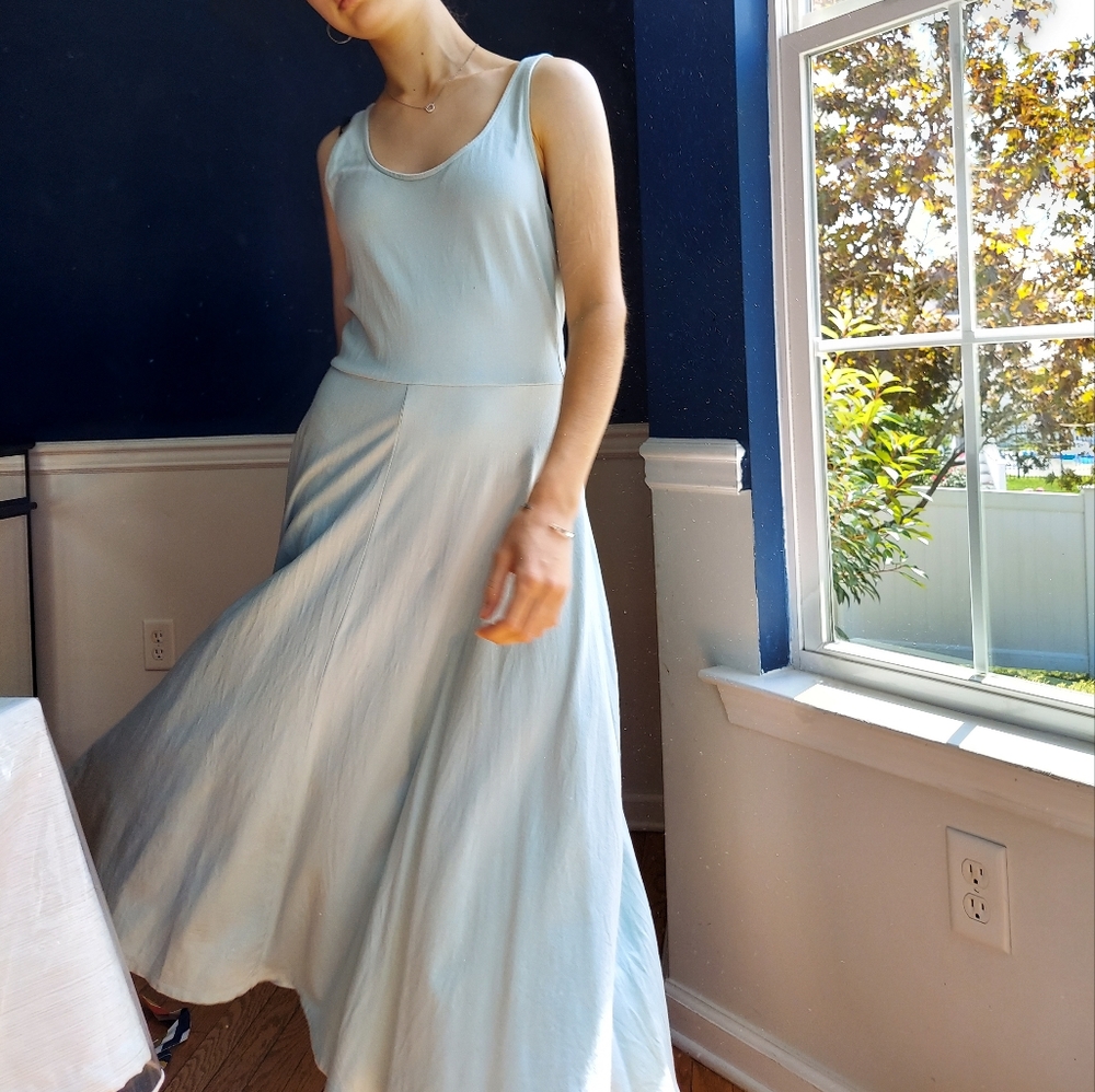 Womens pastel green midi dress